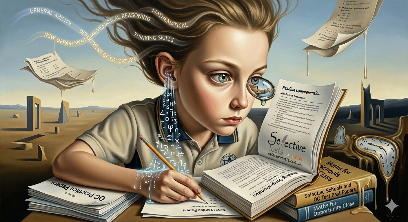 Student preparing for NSW Opportunity Class OC exam